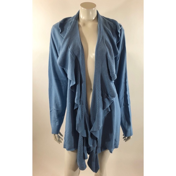 Karen Scott Sweaters - Karen Scott Womens Plus Size 2X Ruffle Cardigan